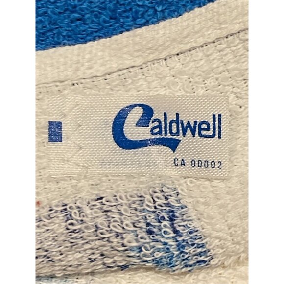 Vintage Caldwell 70's Red Blue Poodle Pup BathTowel Bathroom Decor 53 x 30 - Picture 10 of 12